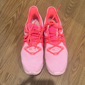 Nike Women's Pink and Hot Pink Air Max Knit Running Shoes